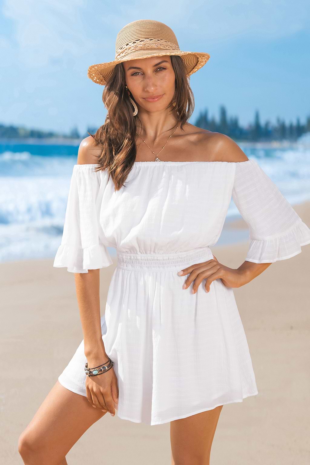 Ethereal Flow White Romper