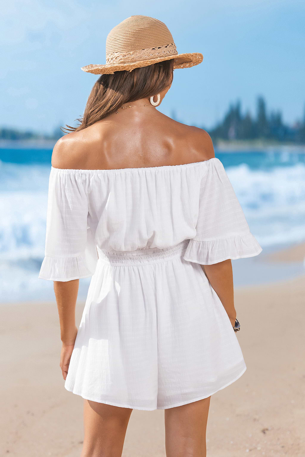 Ethereal Flow White Romper
