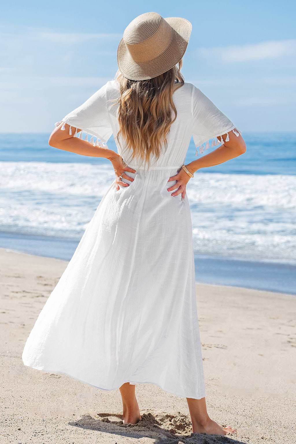 Heatwave Glow White Cover-Up Dress