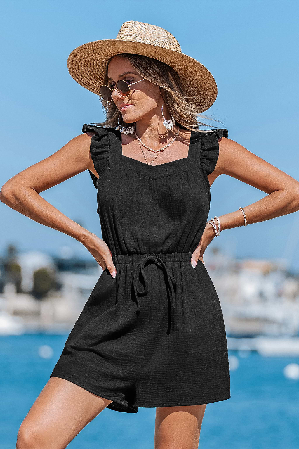Perfectly Poised Black Romper
