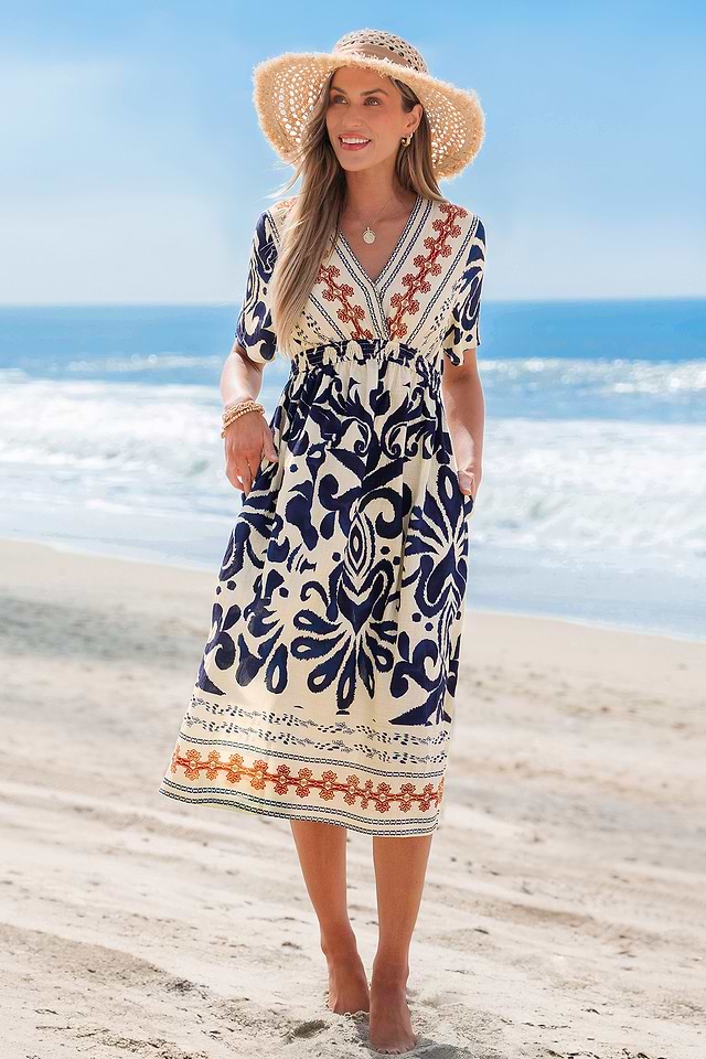 beach dress bali NicoBlu Bali Long Kaftan in Exotic Orchard S main image 1