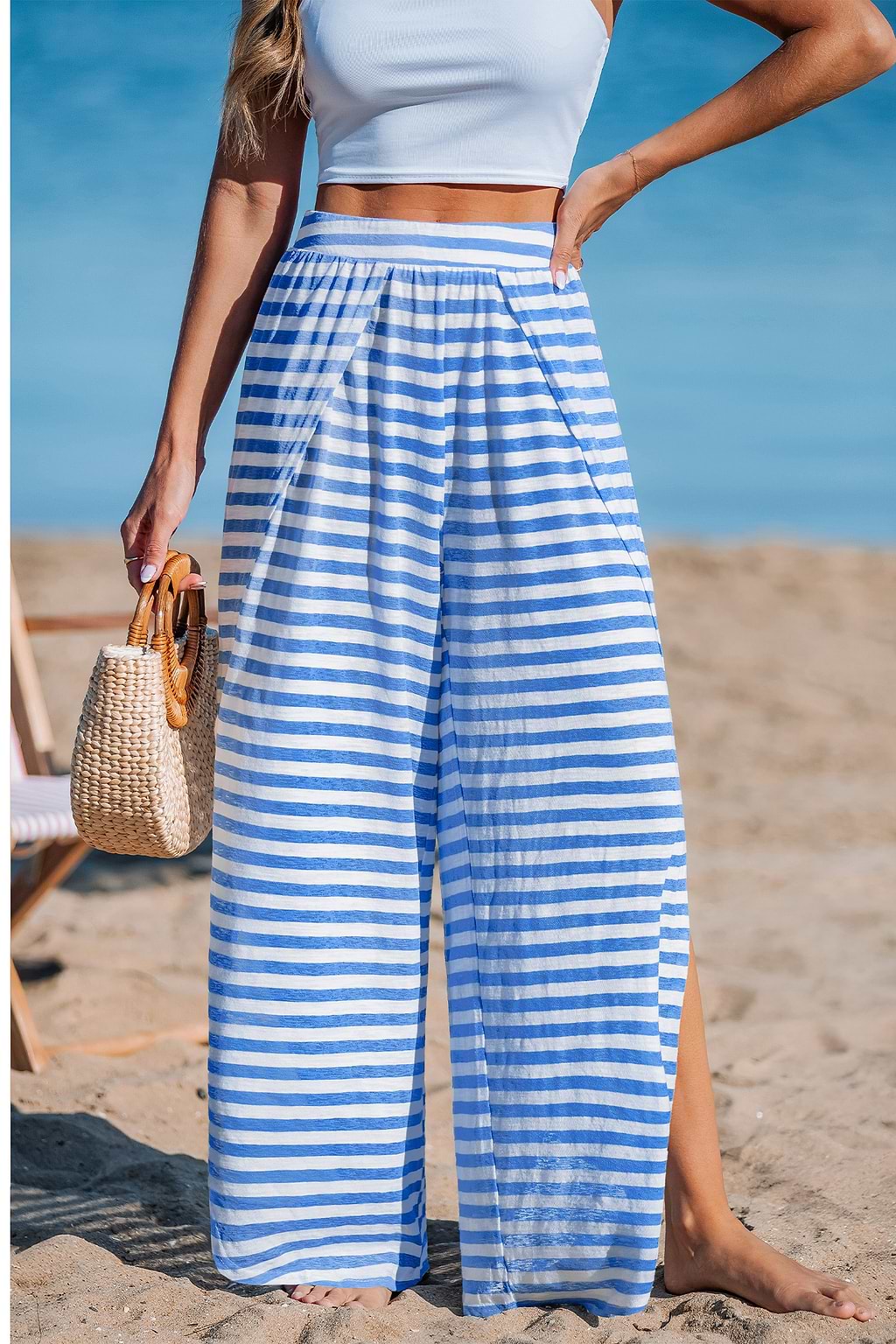 Marina Vibes Striped Cover-Up Pants