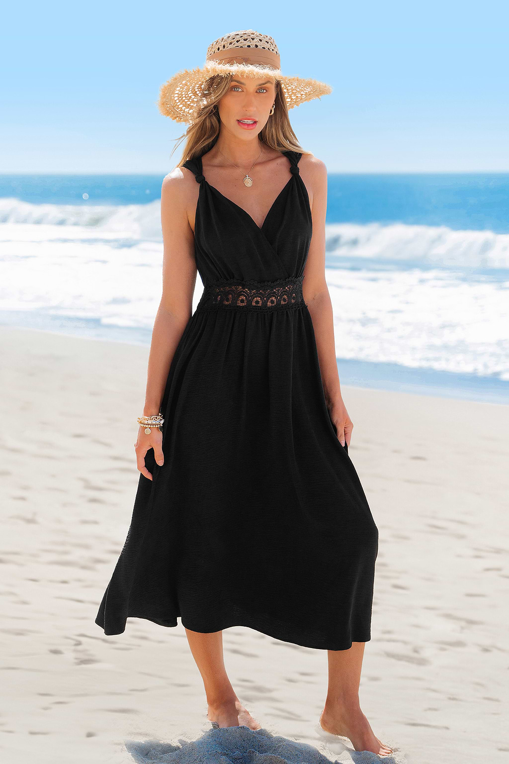 Moonlit Walk Black Maxi Dress