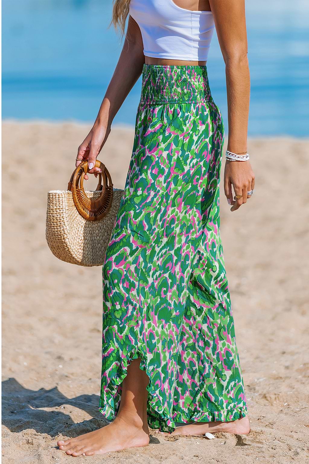 Dewy Moss Abstract Cover-Up Pants