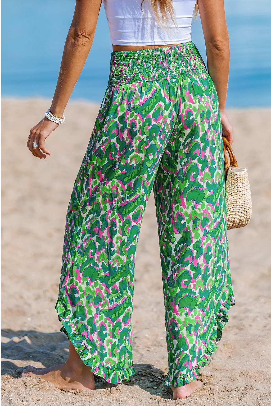 Dewy Moss Abstract Cover-Up Pants