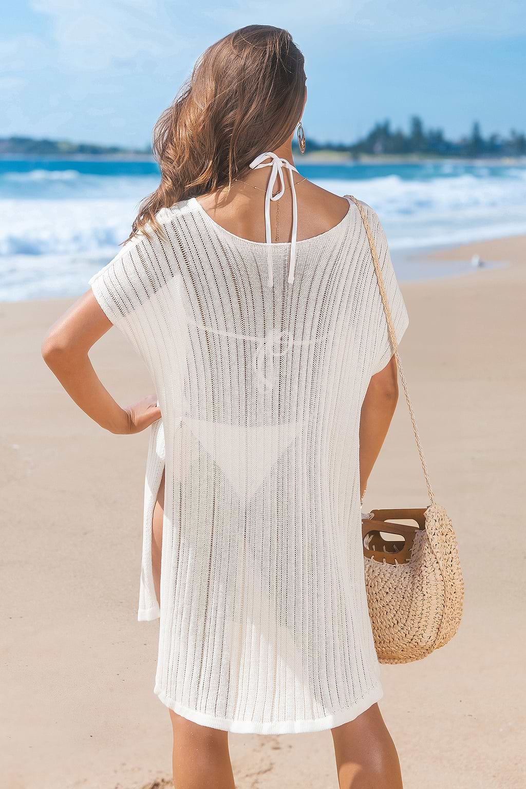 Tie the Knot White Cover-Up Mini Dress