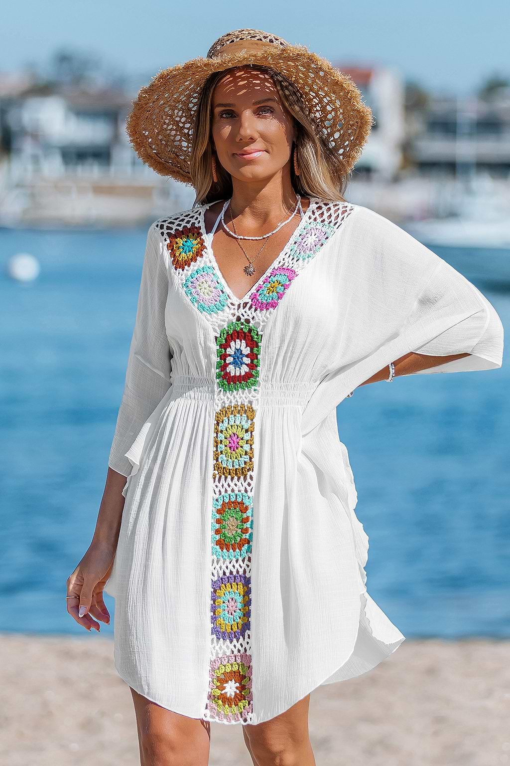 Key West Sunset White Cover-Up Mini Dress