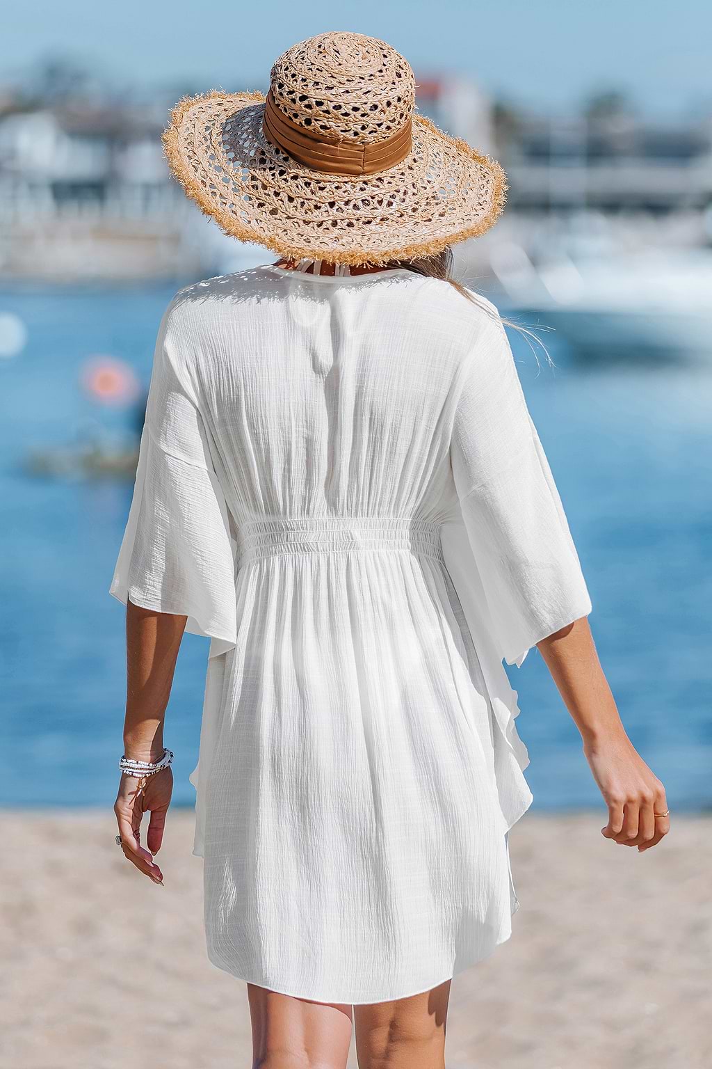 Key West Sunset White Cover-Up Mini Dress