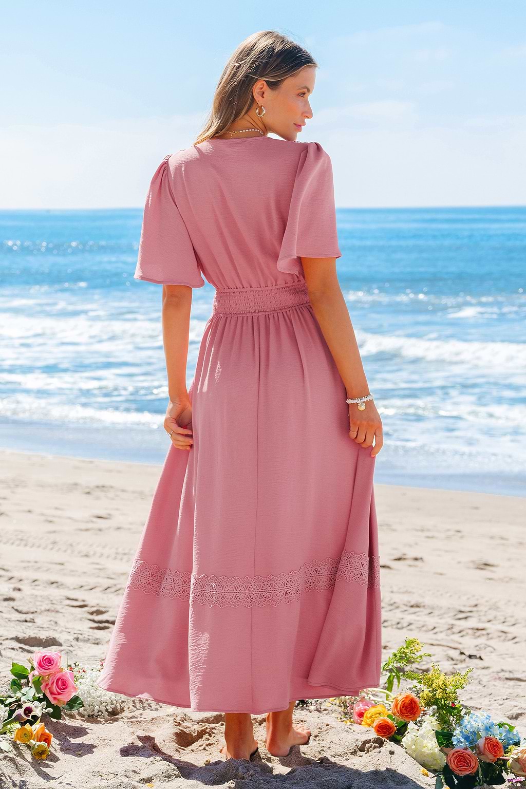 Vintage Rose Pink Maxi Dress