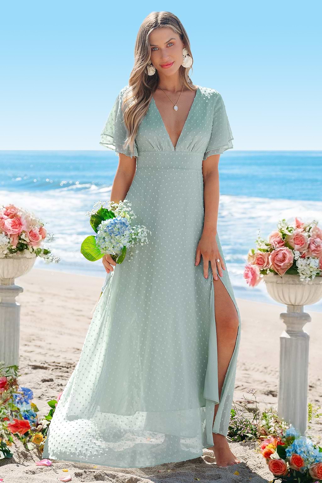 Misty Sage Green Maxi Dress