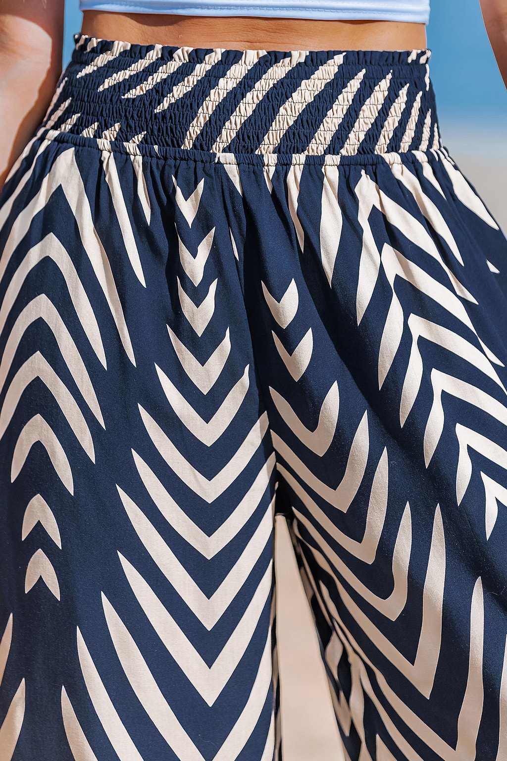 Tranquil Wave Abstract Cover-Up Pants