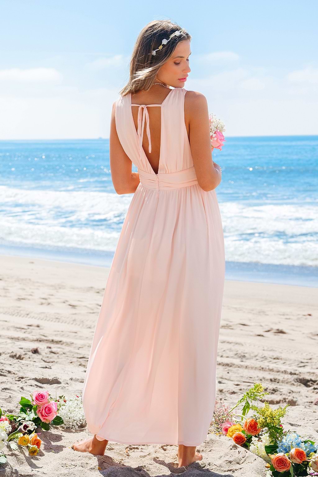 Radiant Aura Pink Maxi Dress