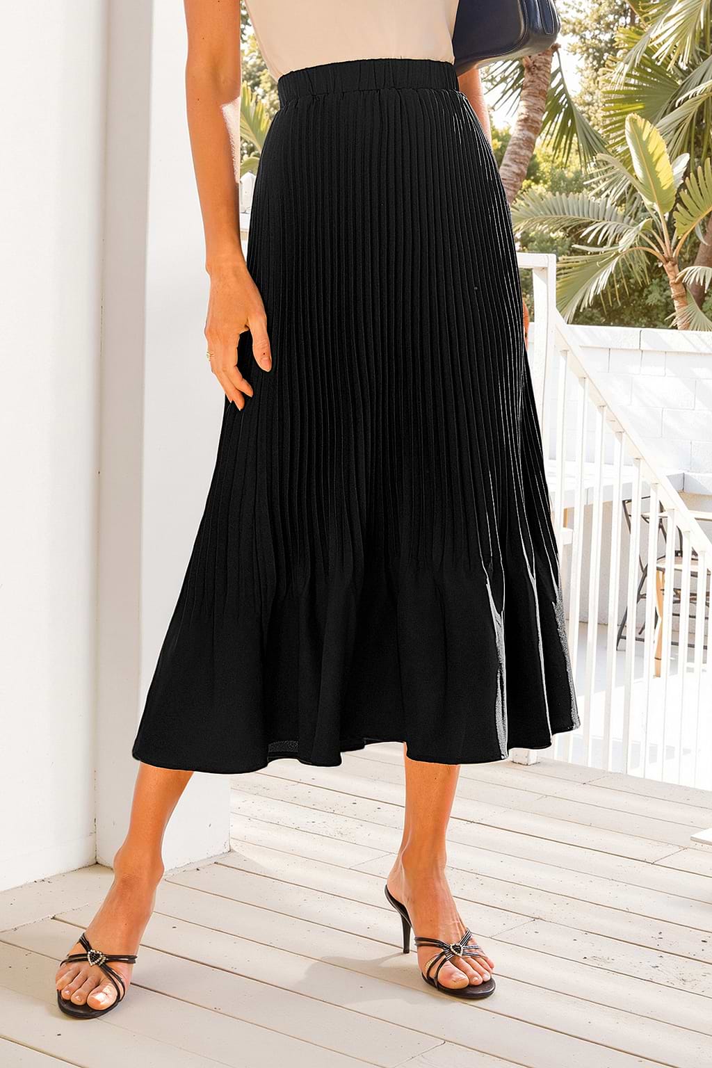 Raven Black Midi Skirt