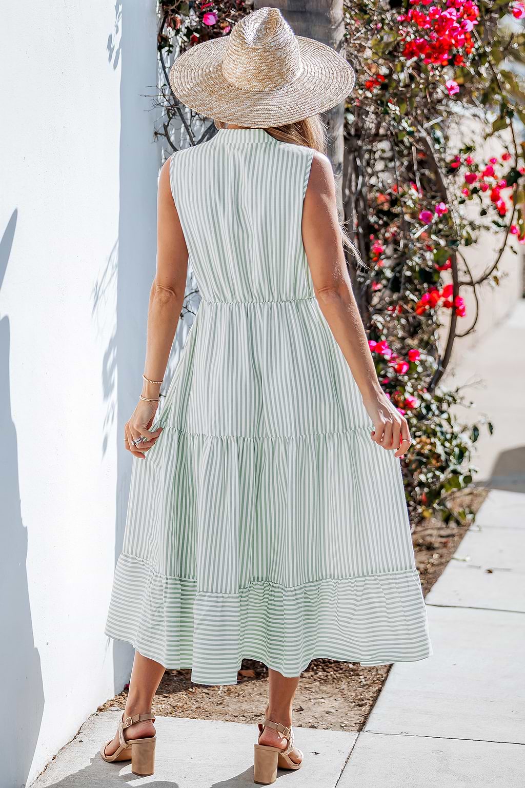 Poised & Perfect Striped Midi Dress