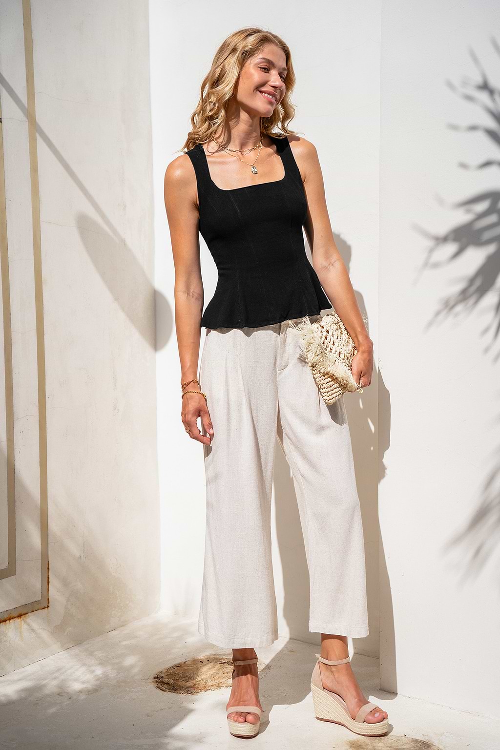 Cinched & Chic Black Top