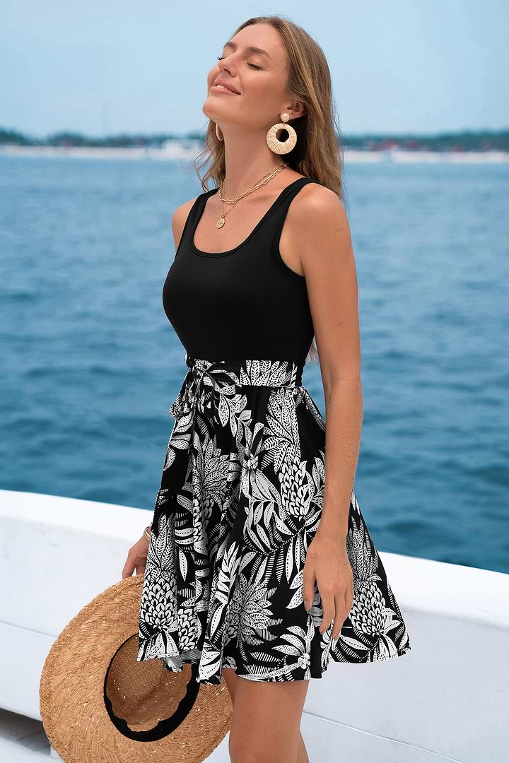 Sunset Escape Tropical Mini Dress