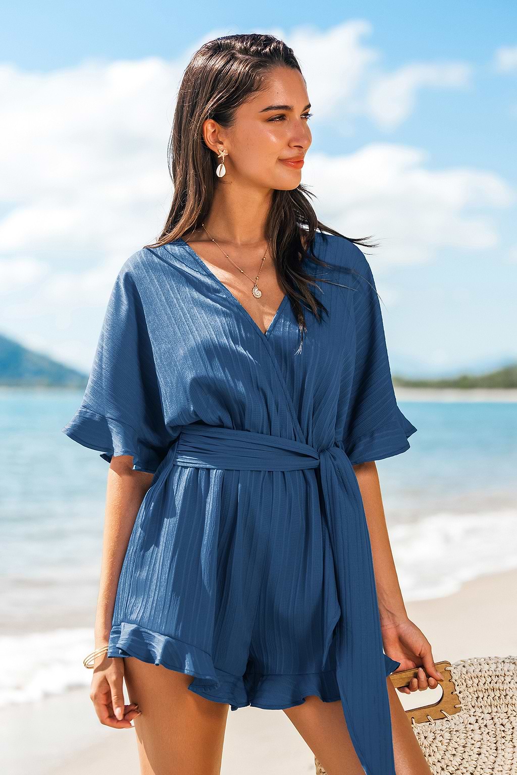 Bluebell Ruffle Blue Romper