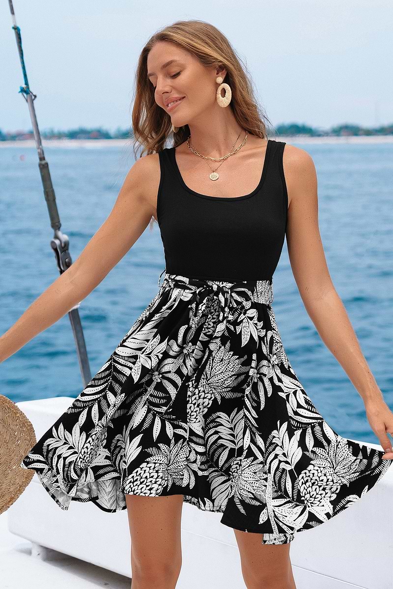 Sunset Escape Tropical Mini Dress