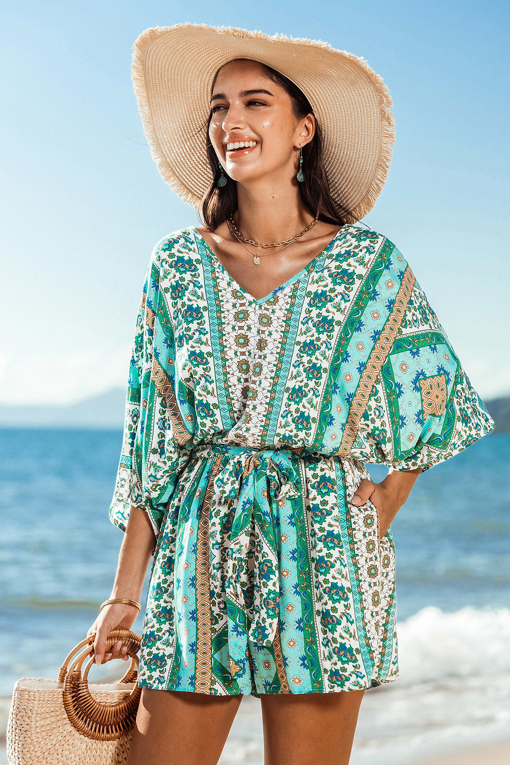 Lucky Clover Boho Romper