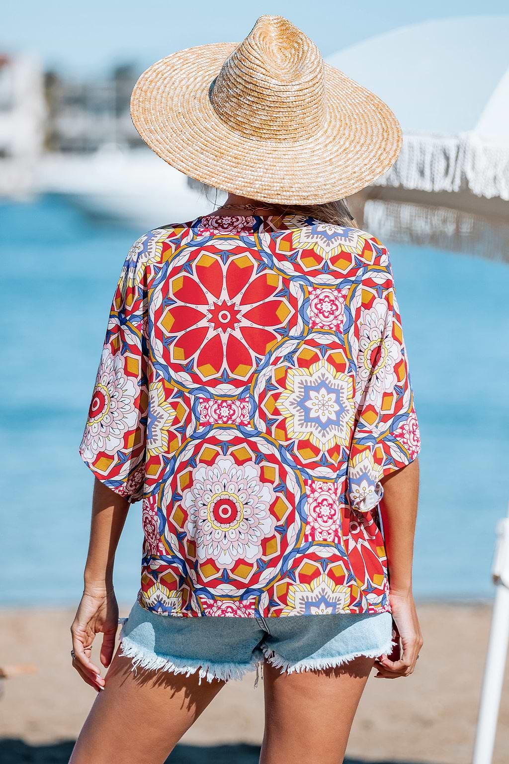 Kaleidoscope Dreams Abstract Cover-Up Top