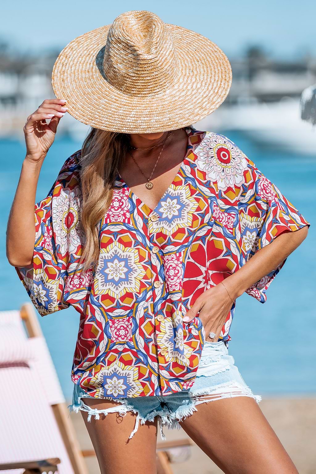 Kaleidoscope Dreams Abstract Cover-Up Top