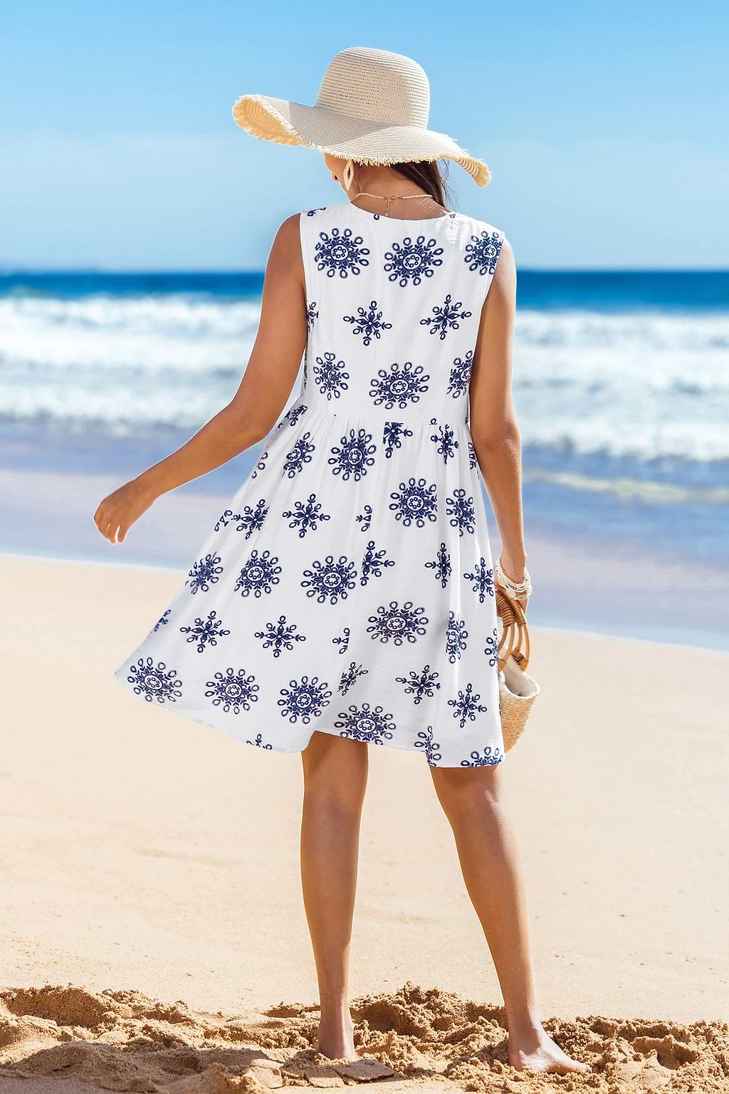 Mini abito blu Serene Blossom