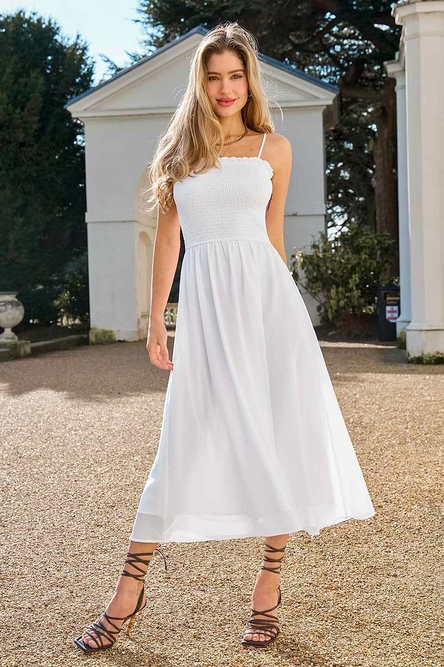 Pure Essence White Midi Dress | Effortless Elegance | Cupshe