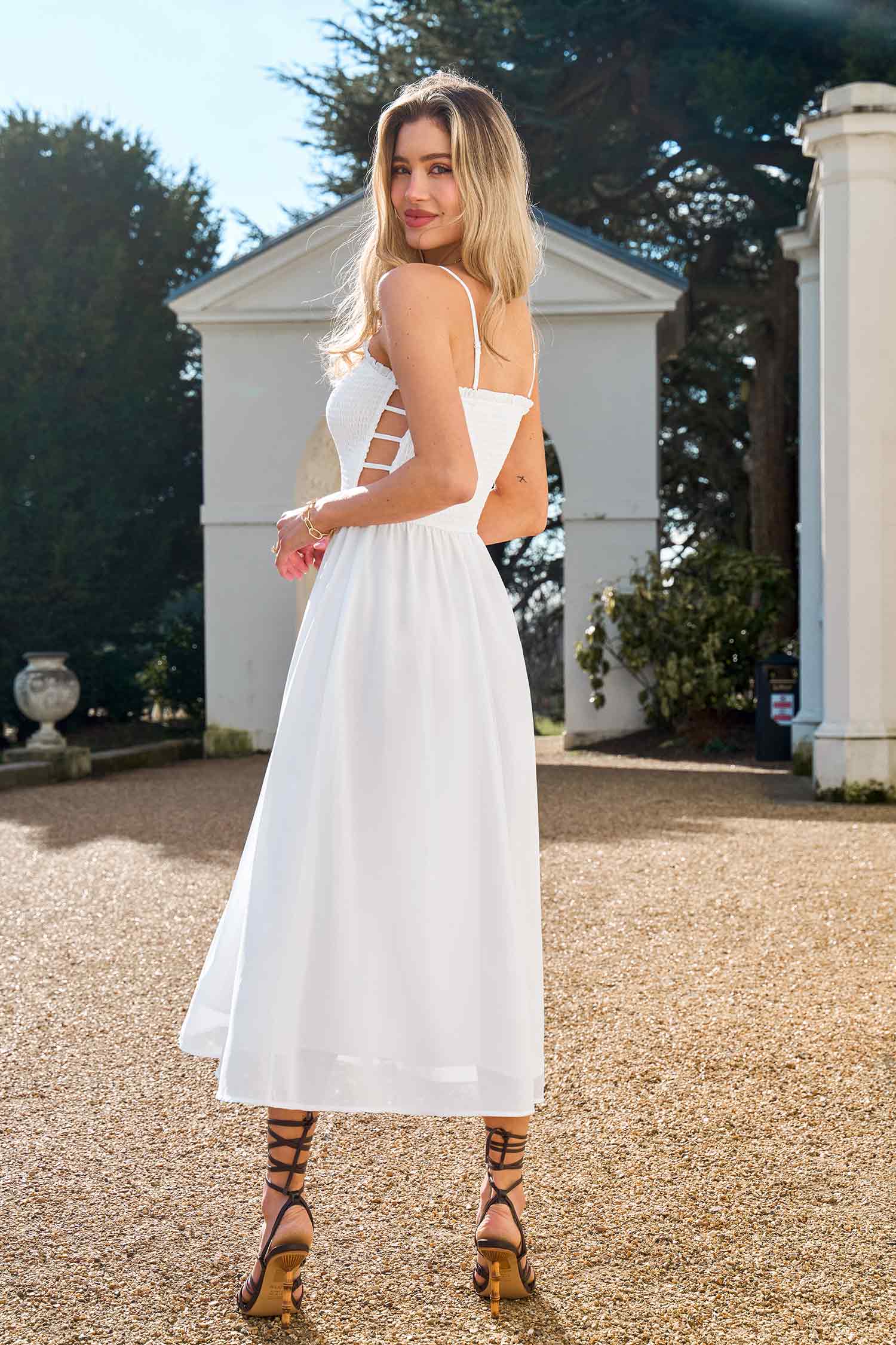Pure Essence White Midi Dress