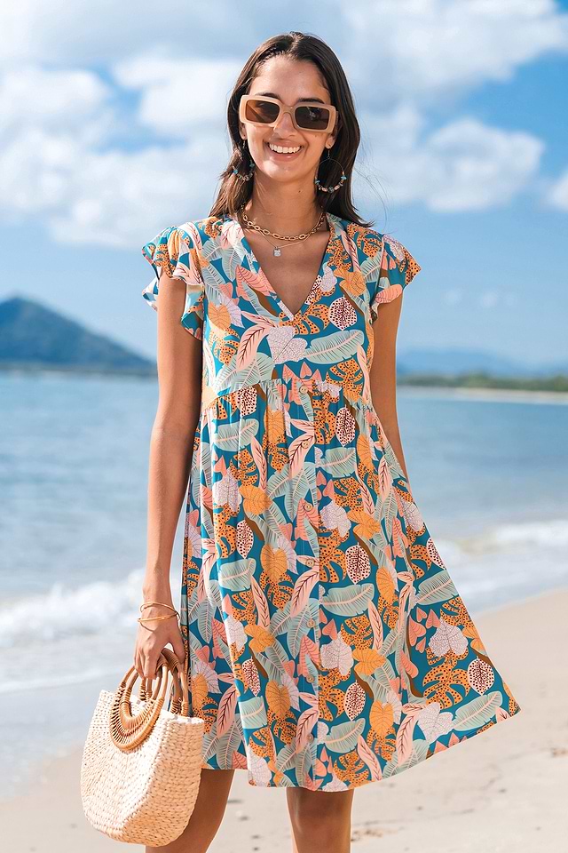 strapless open back dress Glowing Bloom Mini Dress – Sisterlee Boutique main image 1