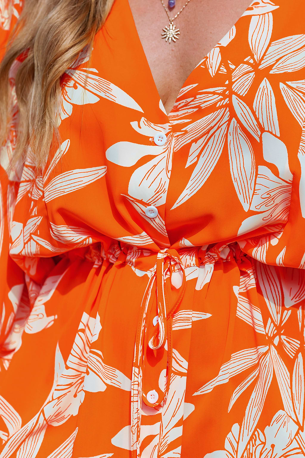 Florales Halbärmel Minikleid mit Taillengürtel