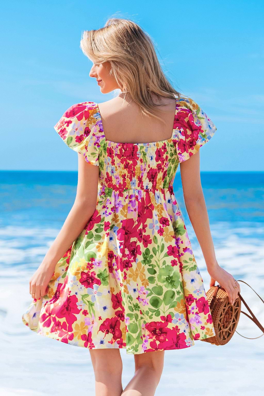 Bright Garden Floral Mini Dress