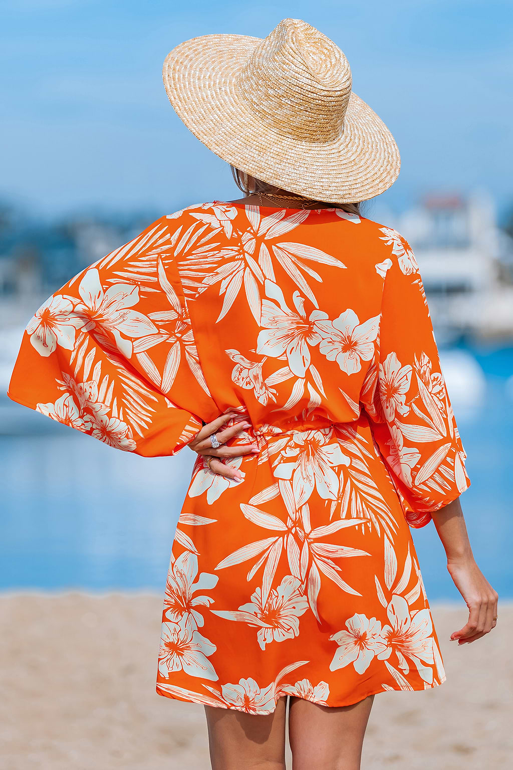 Tangerine Grove Floral Mini Dress