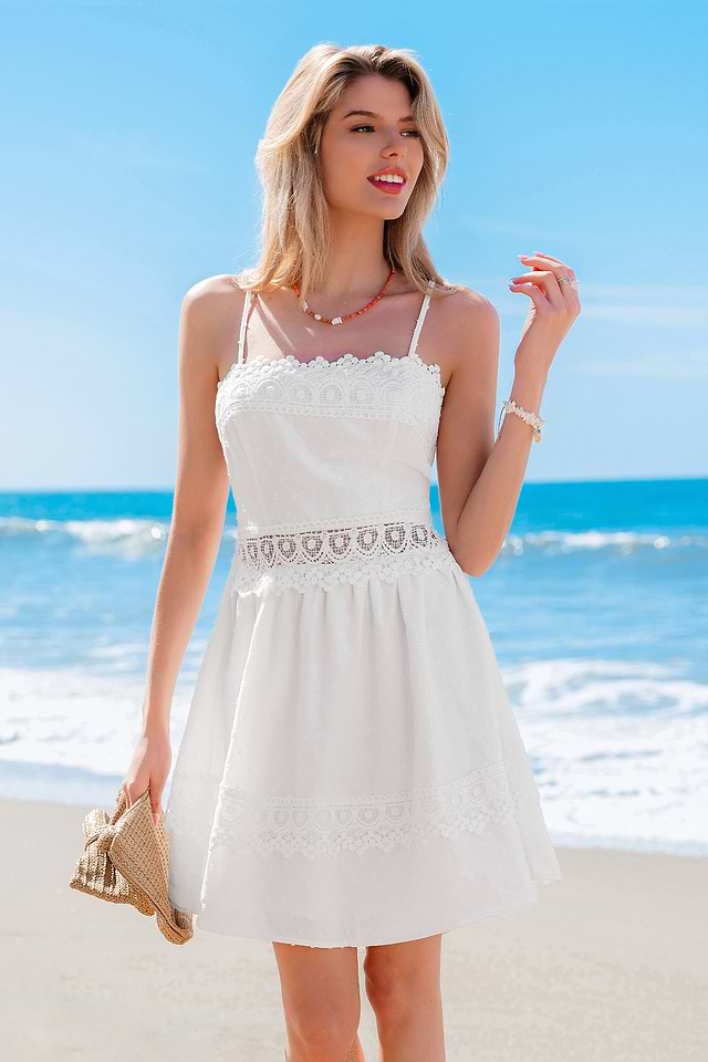 Timeless Lace White Mini Dress