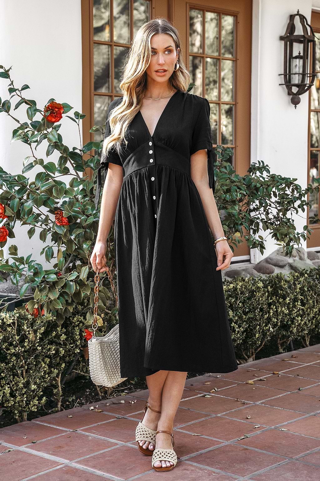 Vintage Beauty Black Midi Dress