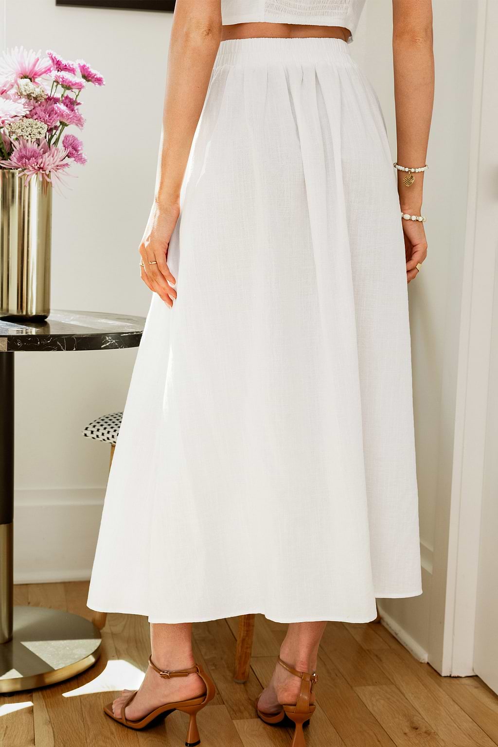 Fresh Start White Maxi Skirt
