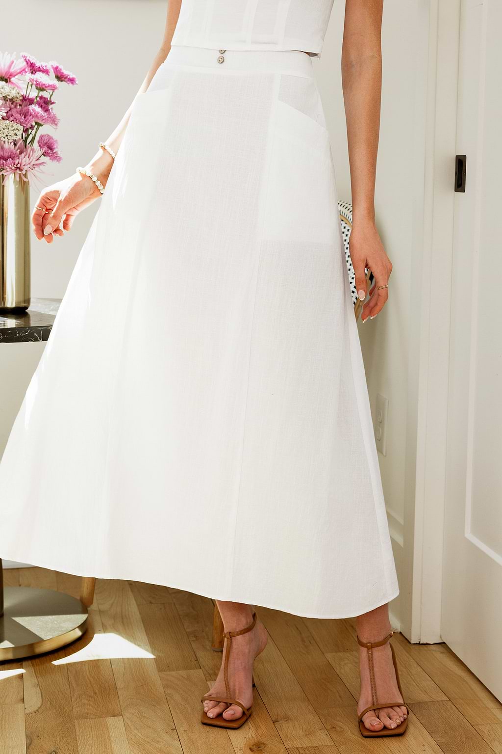 Fresh Start White Maxi Skirt