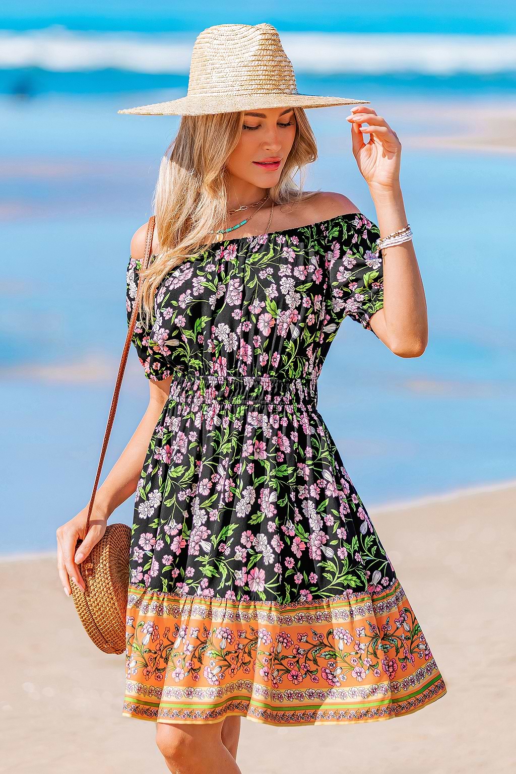 Tulip Glow Floral Mini Dress