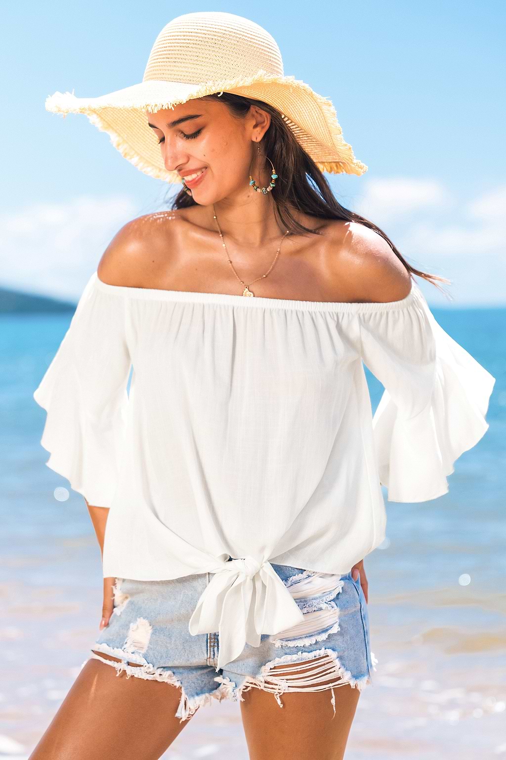 Angelic Aura White Cover-Up Top