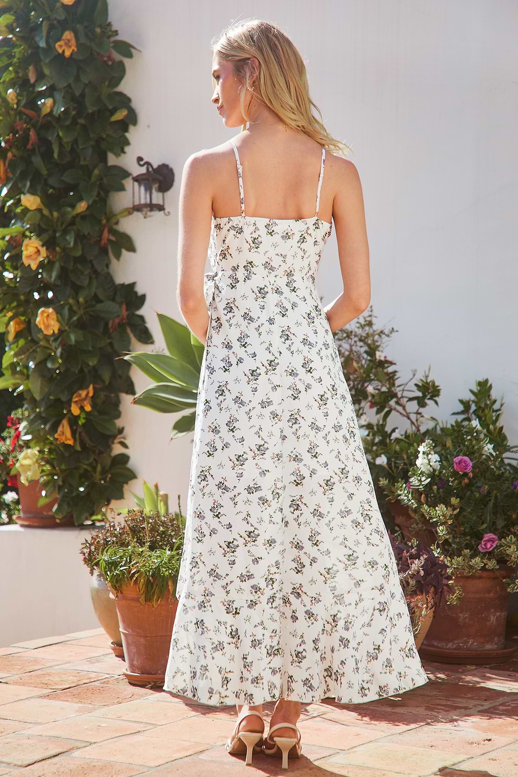 Romantic Ruffles Floral Midi Dress