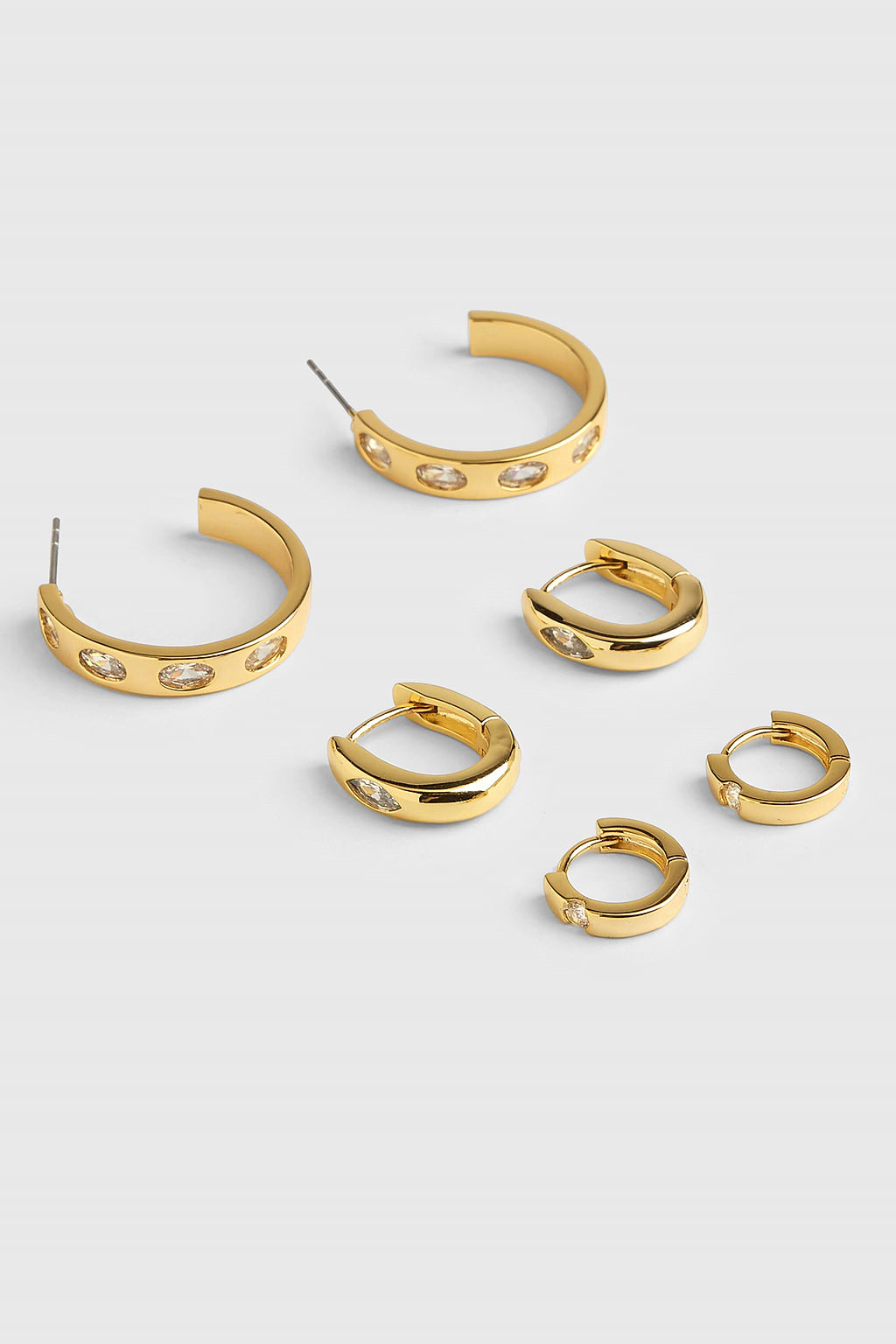 Luxe Crystal Gold-Tone Earring Set