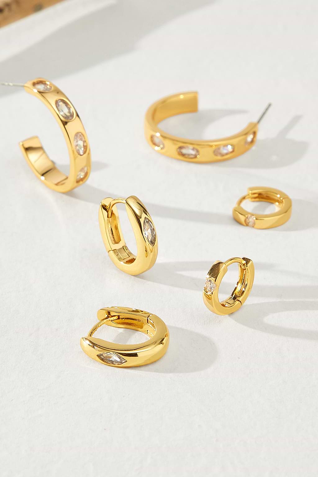 Luxe Crystal Gold-Tone Earring Set