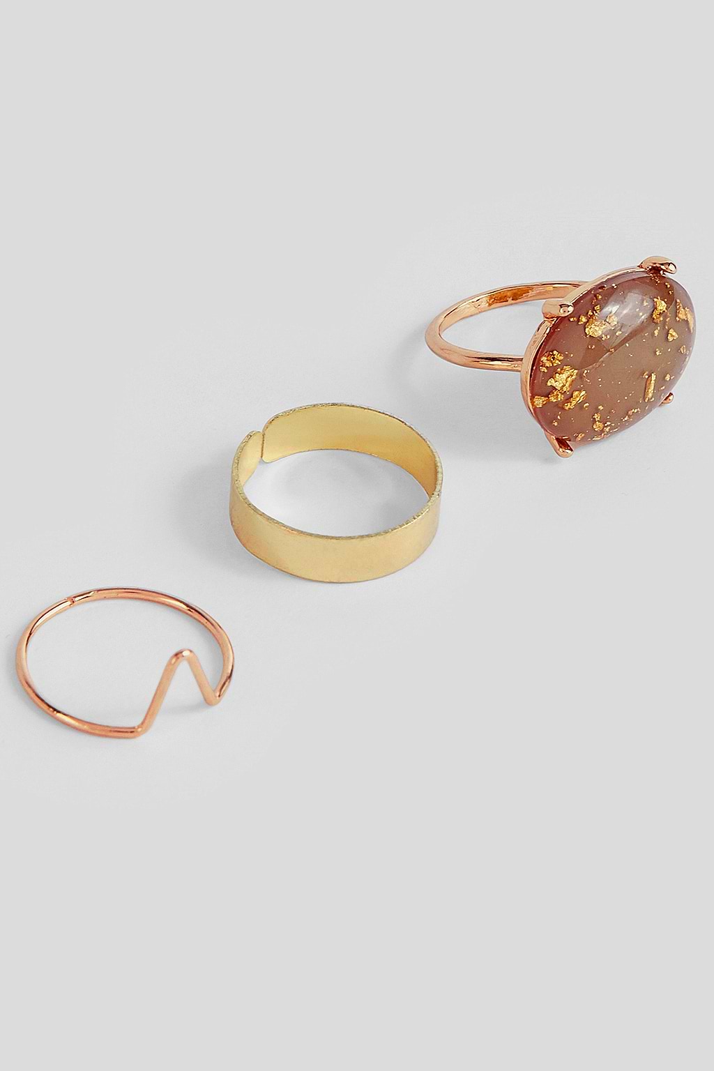 Shining Star Dust Gold-Tone Ring Set