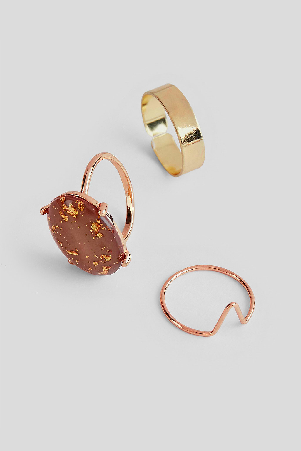 Shining Star Dust Gold-Tone Ring Set