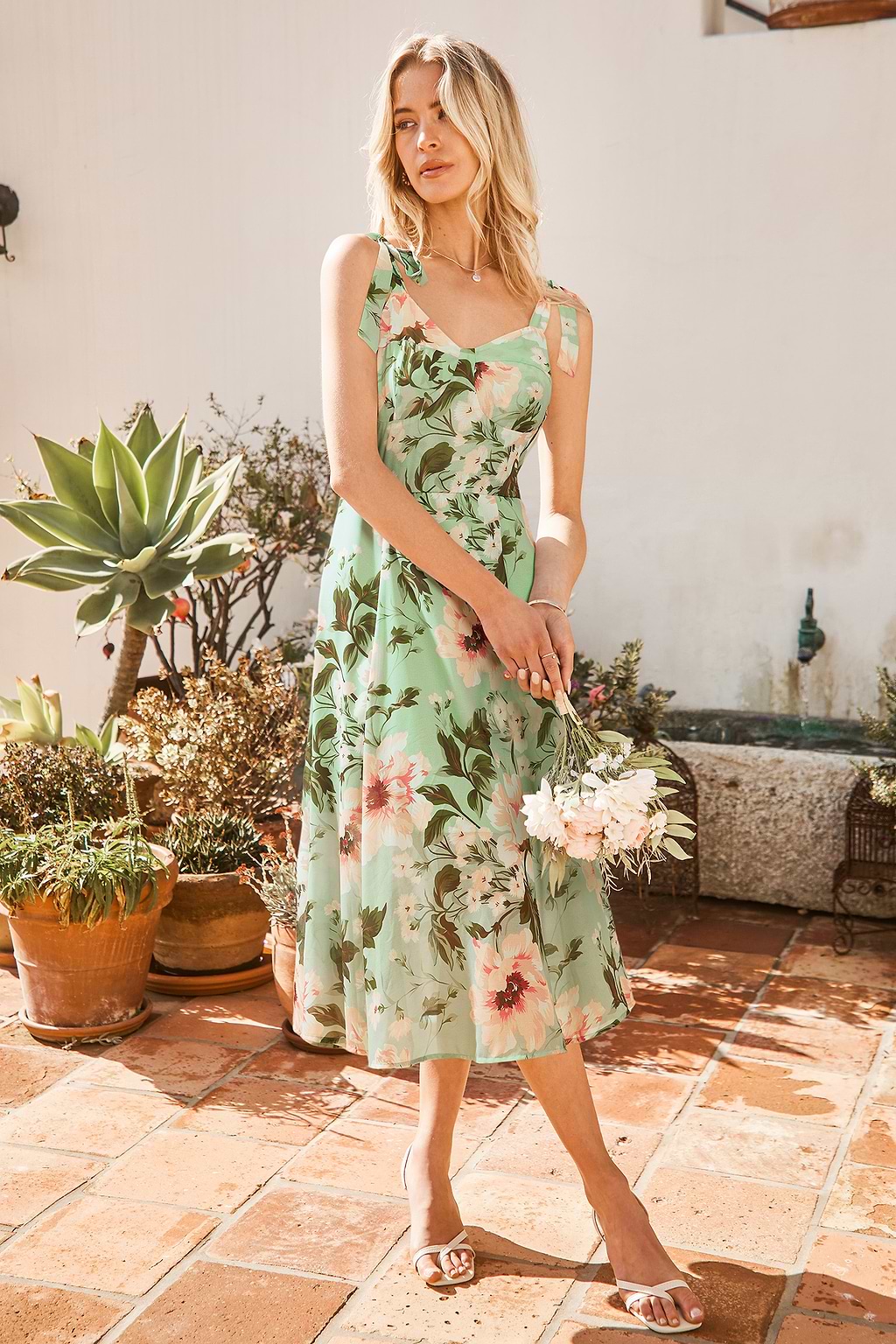 Meadow Party Floral Midi Dress