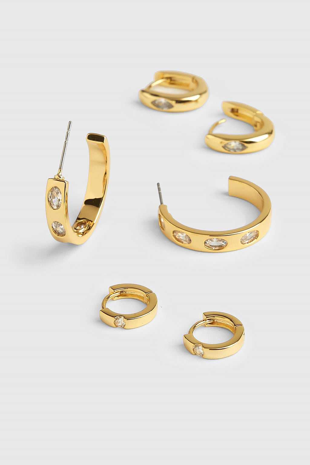Luxe Crystal Gold-Tone Earring Set