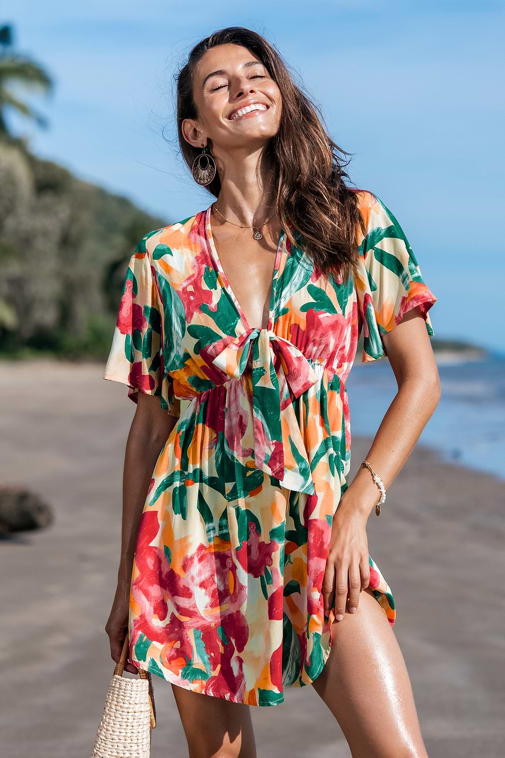 Art of Love Abstract Cover-Up Mini Dress