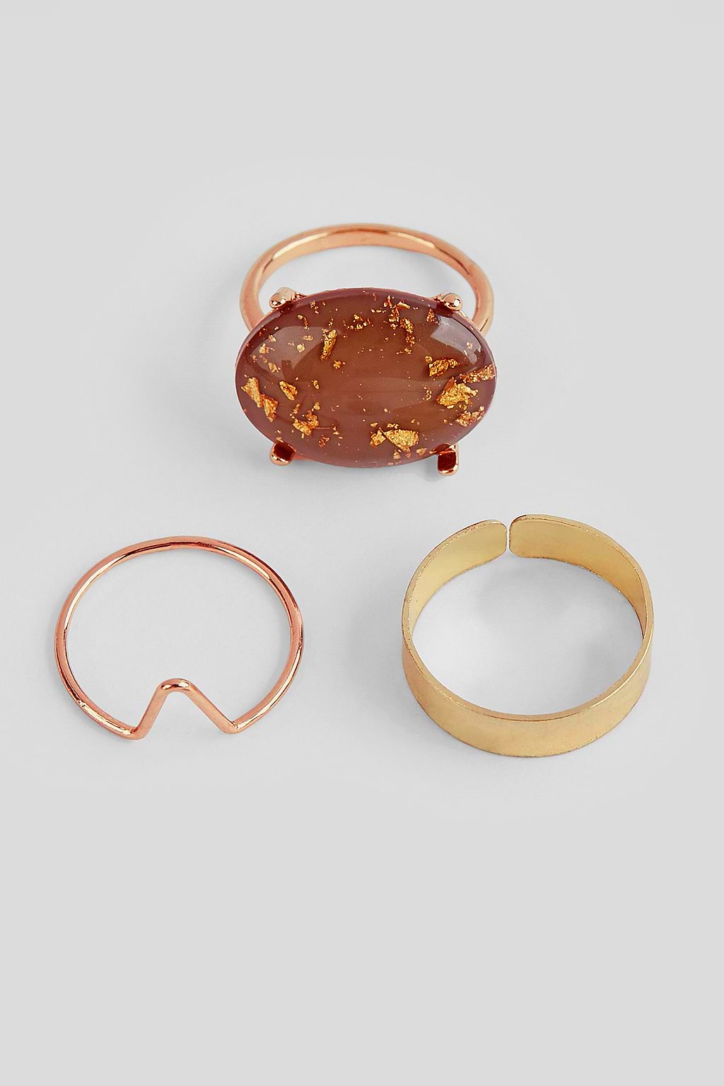 Shining Star Dust Gold-Tone Ring Set