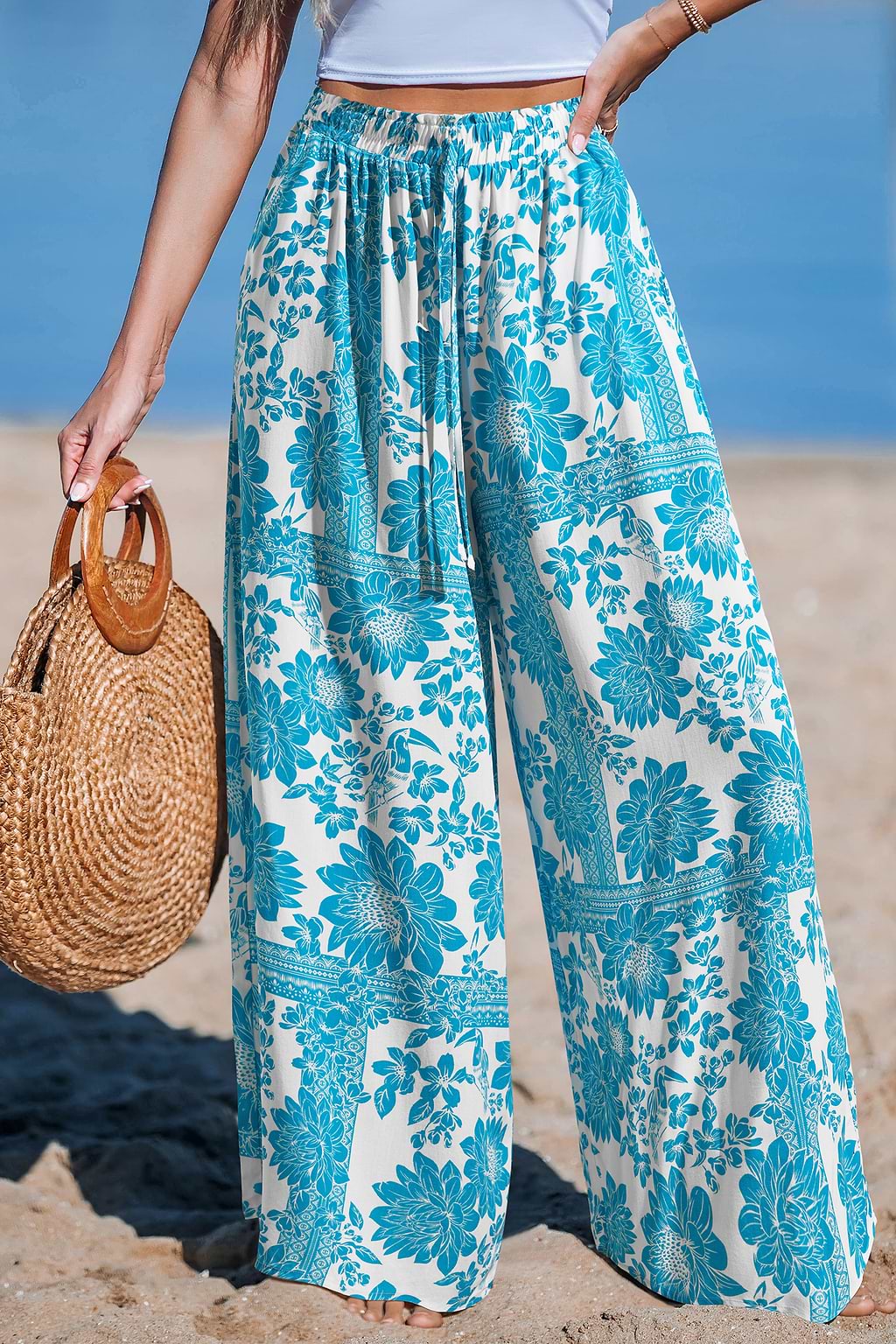 Vintage Tapestry Floral Cover-Up Pants