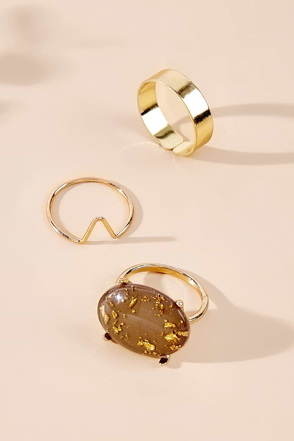 Shining Star Dust Gold-Tone Ring Set