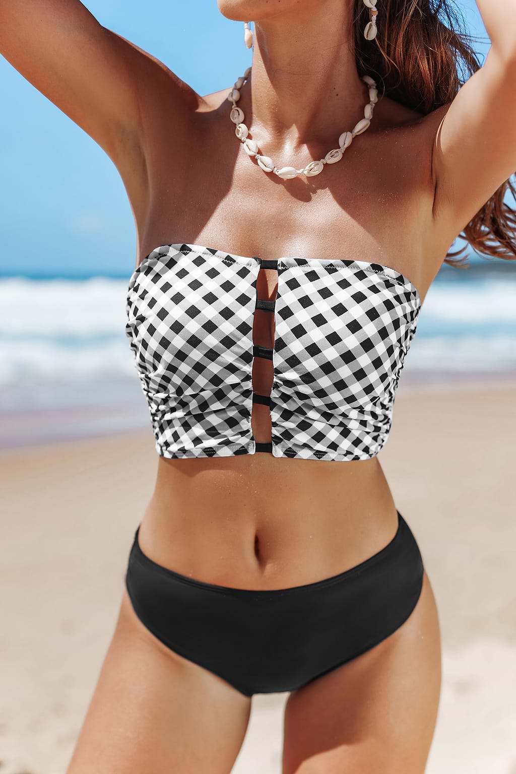 Preppy Check Plaid Tankini Set